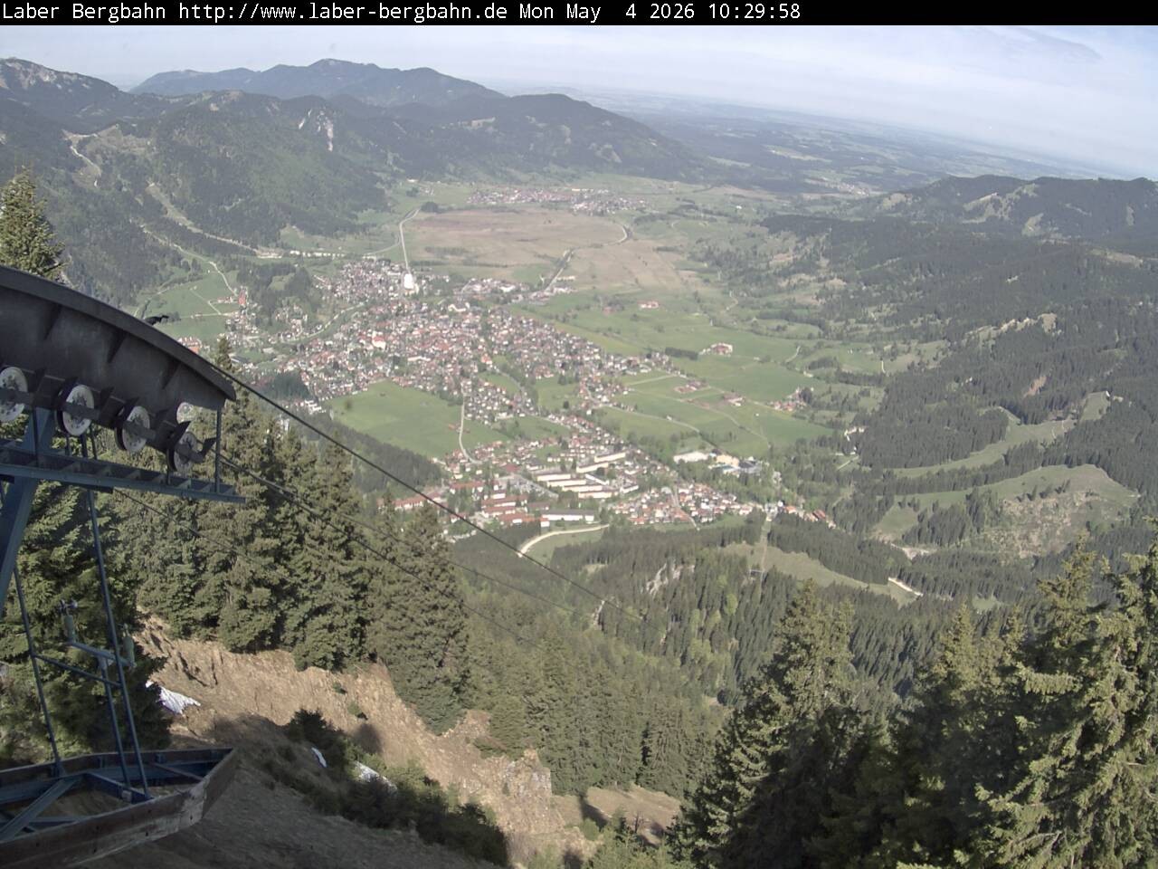 Archiv Foto Webcam Blick auf Oberammergau (Laber Bahn Bergstation)