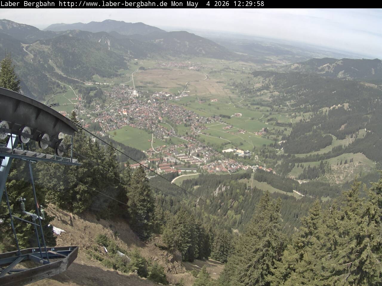 Archiv Foto Webcam Blick auf Oberammergau (Laber Bahn Bergstation)