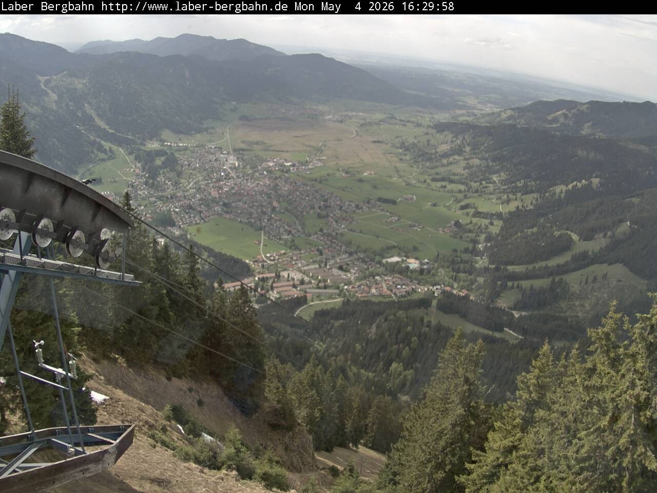 Archiv Foto Webcam Blick auf Oberammergau (Laber Bahn Bergstation)