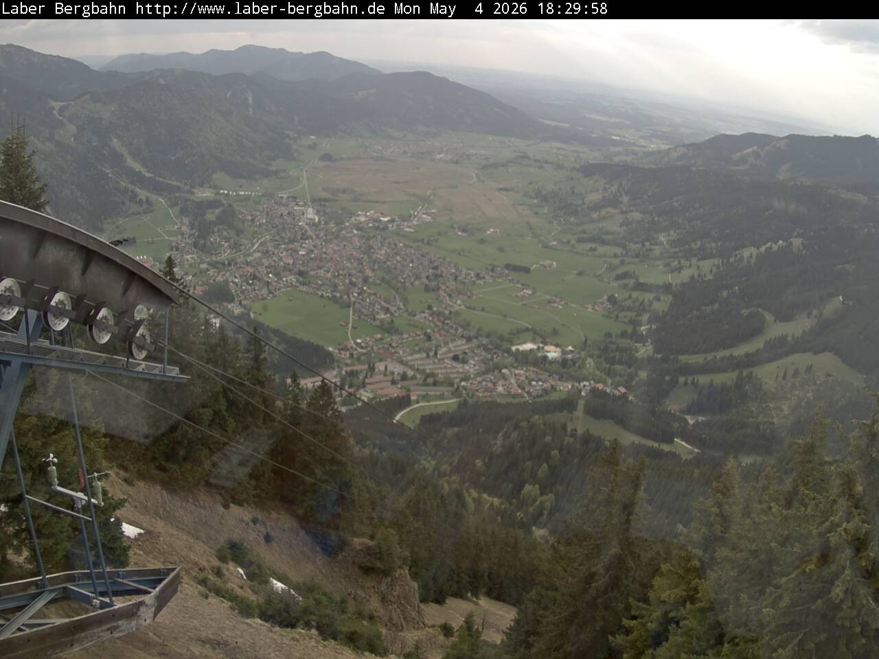 Archiv Foto Webcam Blick auf Oberammergau (Laber Bahn Bergstation)