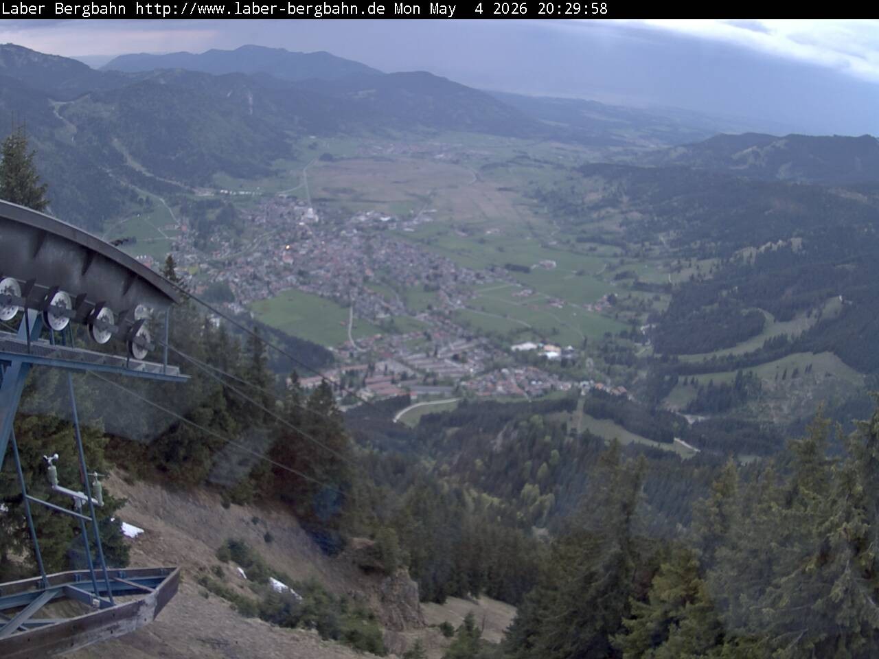 Archiv Foto Webcam Blick auf Oberammergau (Laber Bahn Bergstation)