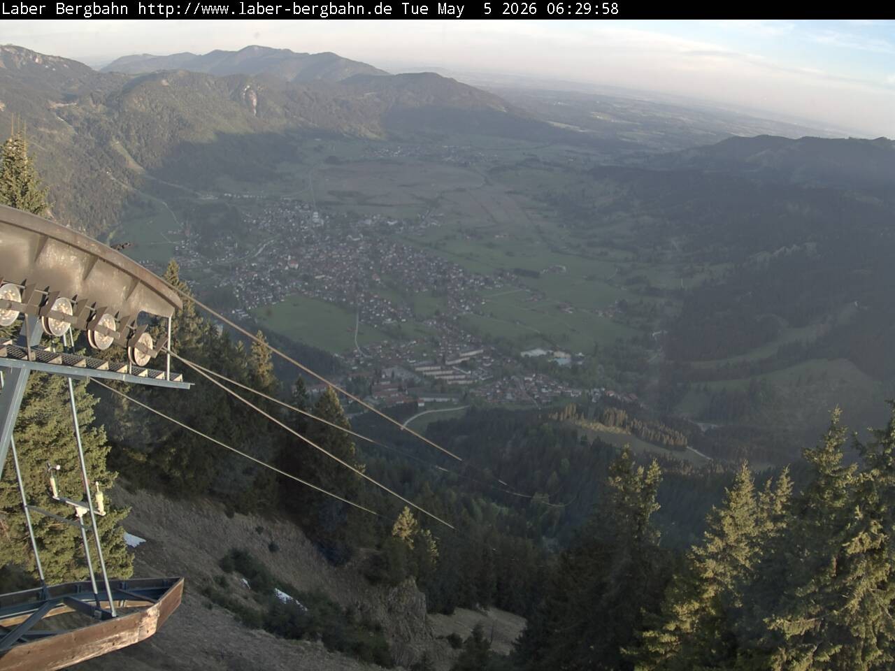 Archiv Foto Webcam Blick auf Oberammergau (Laber Bahn Bergstation)