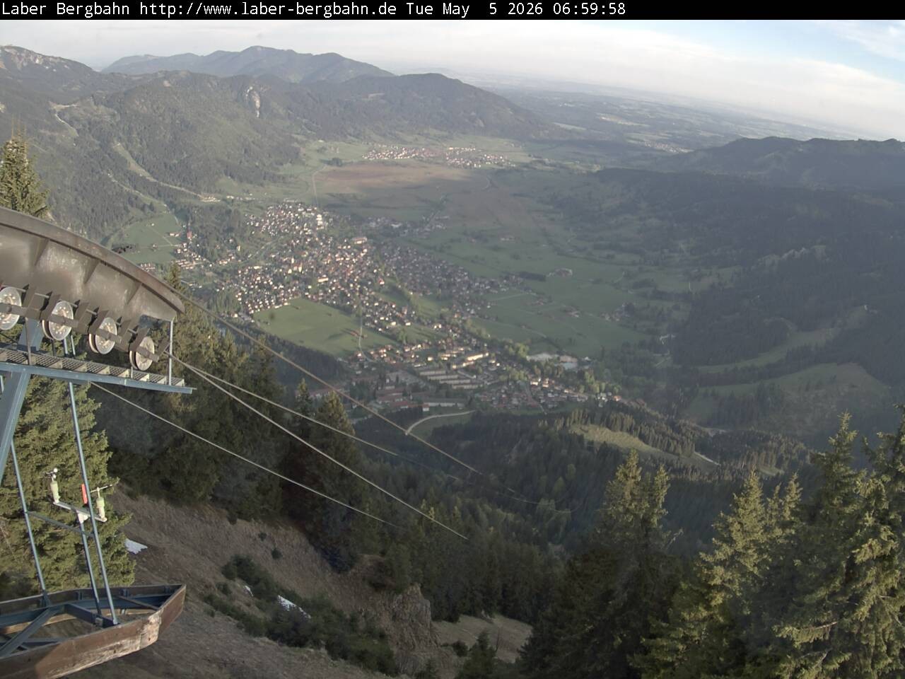 Archiv Foto Webcam Blick auf Oberammergau (Laber Bahn Bergstation)