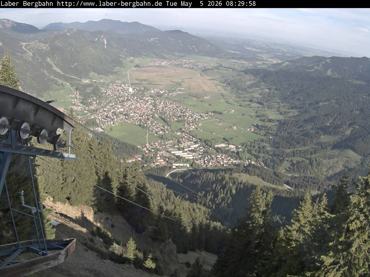 Archiv Foto Webcam Blick auf Oberammergau (Laber Bahn Bergstation)