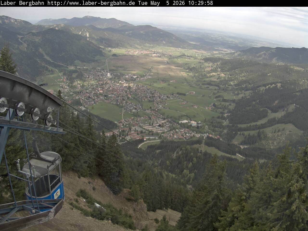 Archiv Foto Webcam Blick auf Oberammergau (Laber Bahn Bergstation)