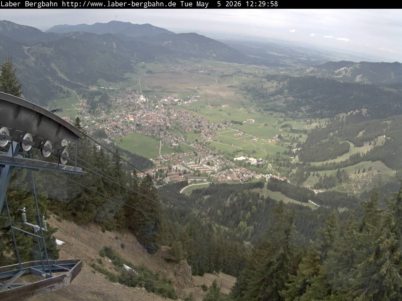 Archiv Foto Webcam Blick auf Oberammergau (Laber Bahn Bergstation)