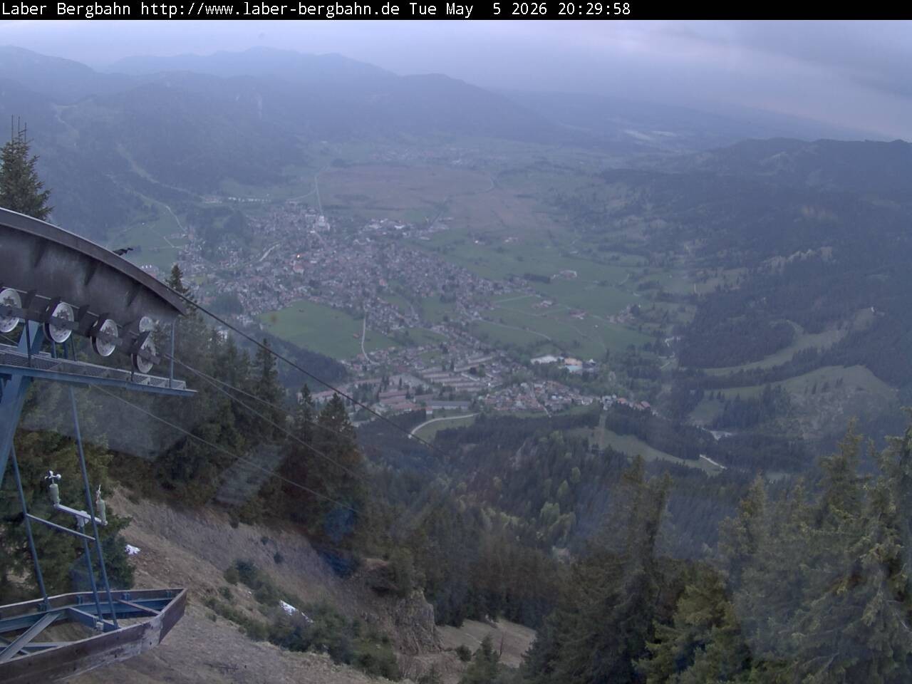 Archived image Webcam View of Oberammergau (Laber Bahn mountain station)