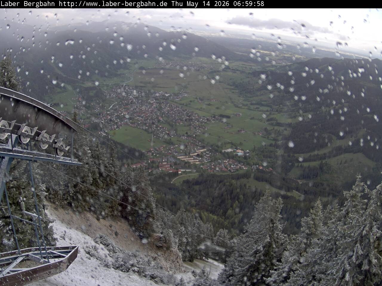 Archiv Foto Webcam Blick auf Oberammergau (Laber Bahn Bergstation)