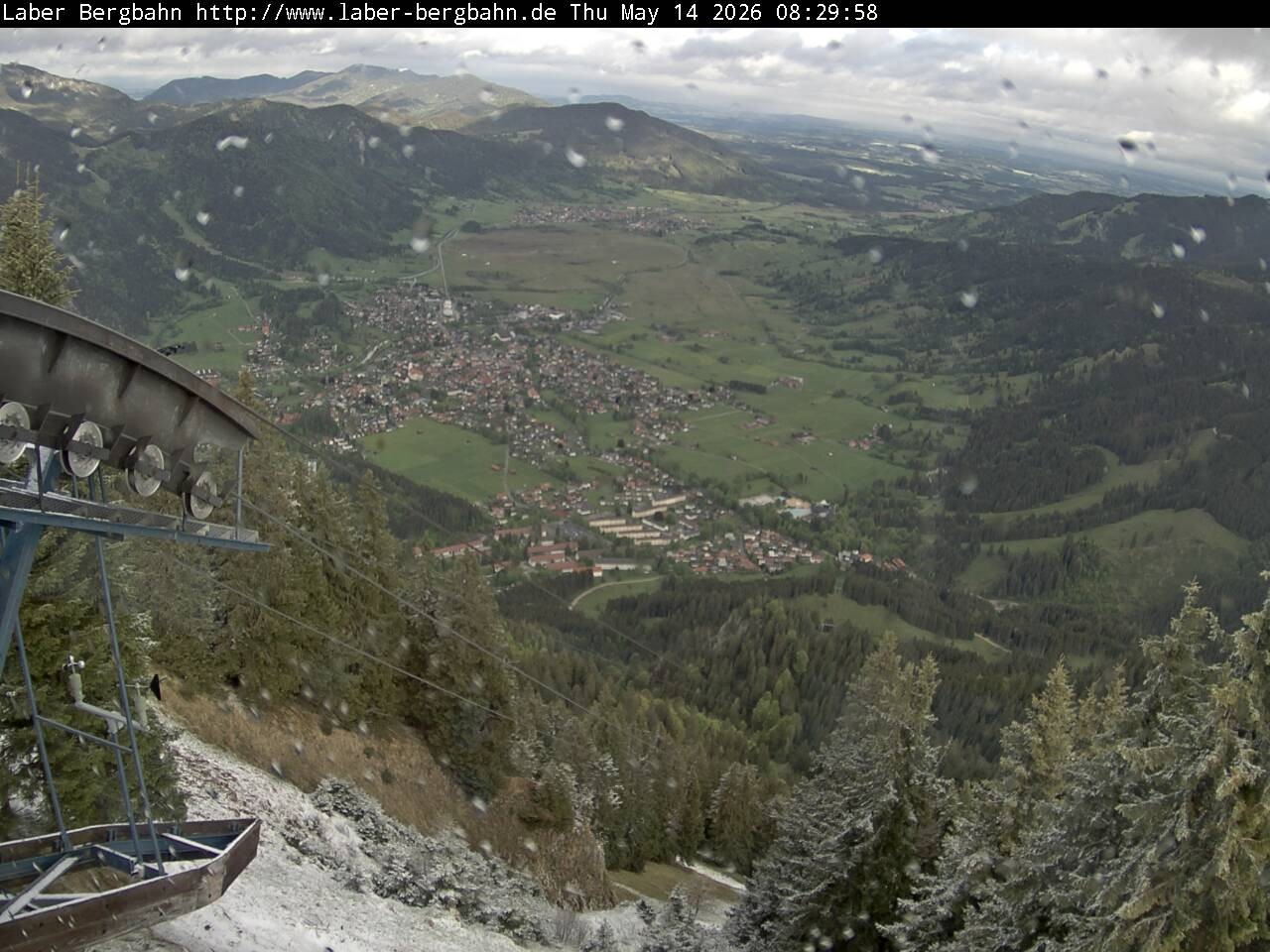 Archiv Foto Webcam Blick auf Oberammergau (Laber Bahn Bergstation)