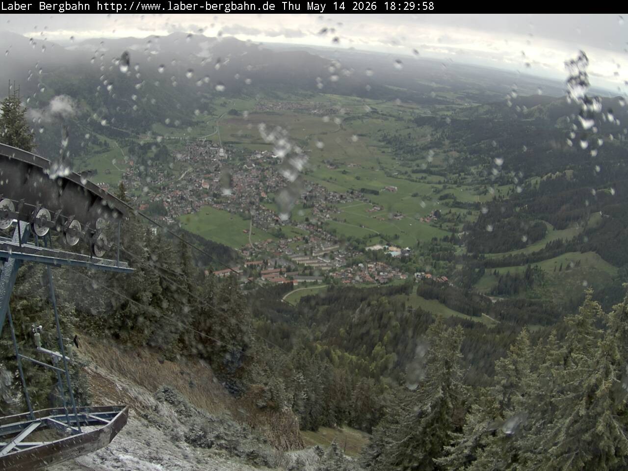 Archiv Foto Webcam Blick auf Oberammergau (Laber Bahn Bergstation)