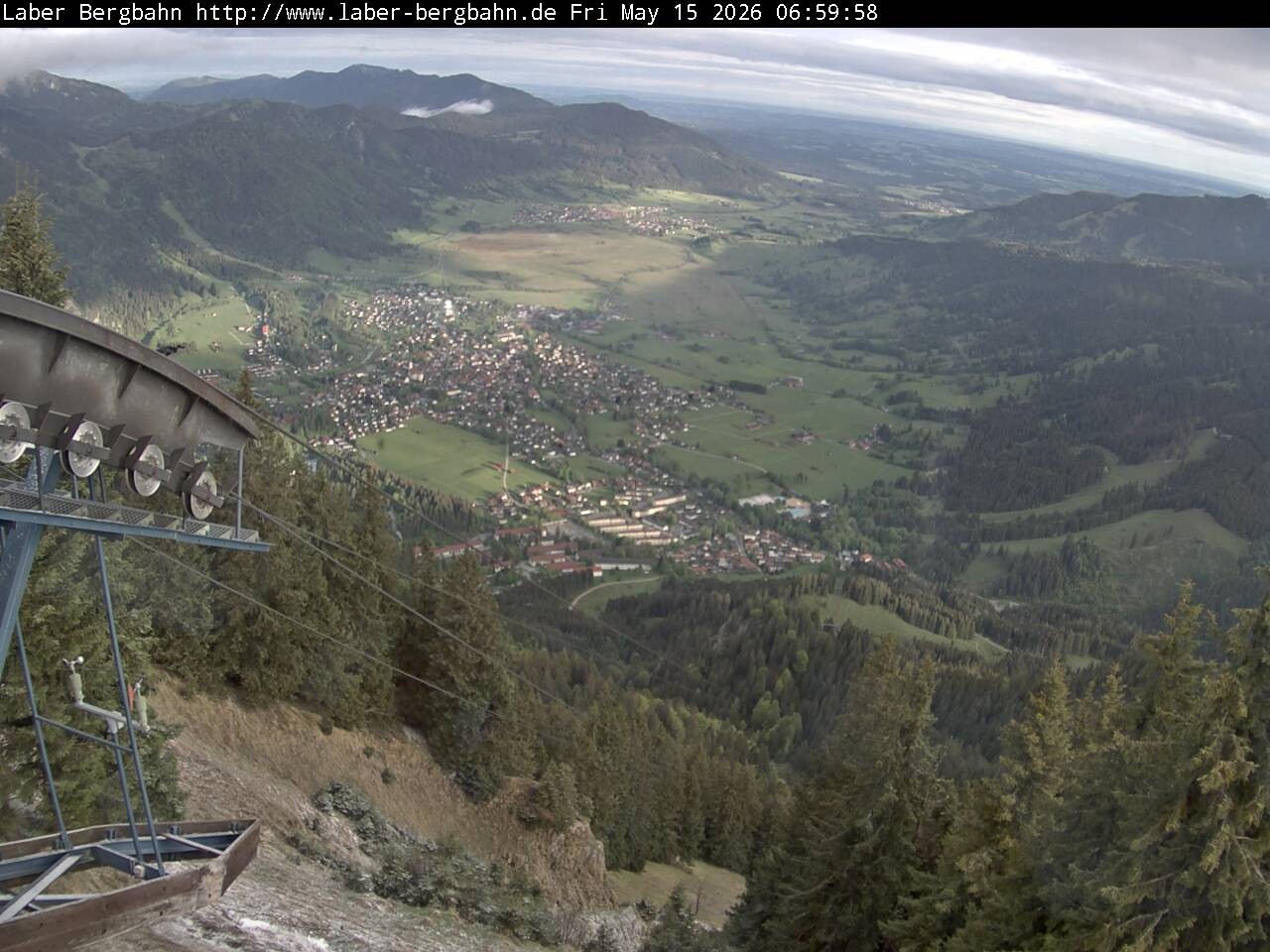 Archiv Foto Webcam Blick auf Oberammergau (Laber Bahn Bergstation)