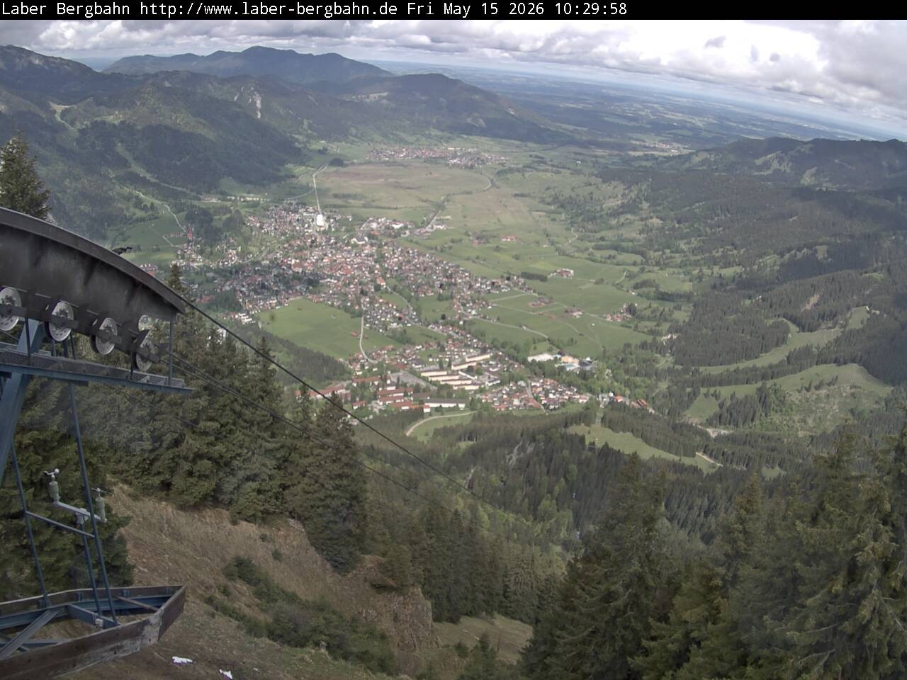 Archiv Foto Webcam Blick auf Oberammergau (Laber Bahn Bergstation)