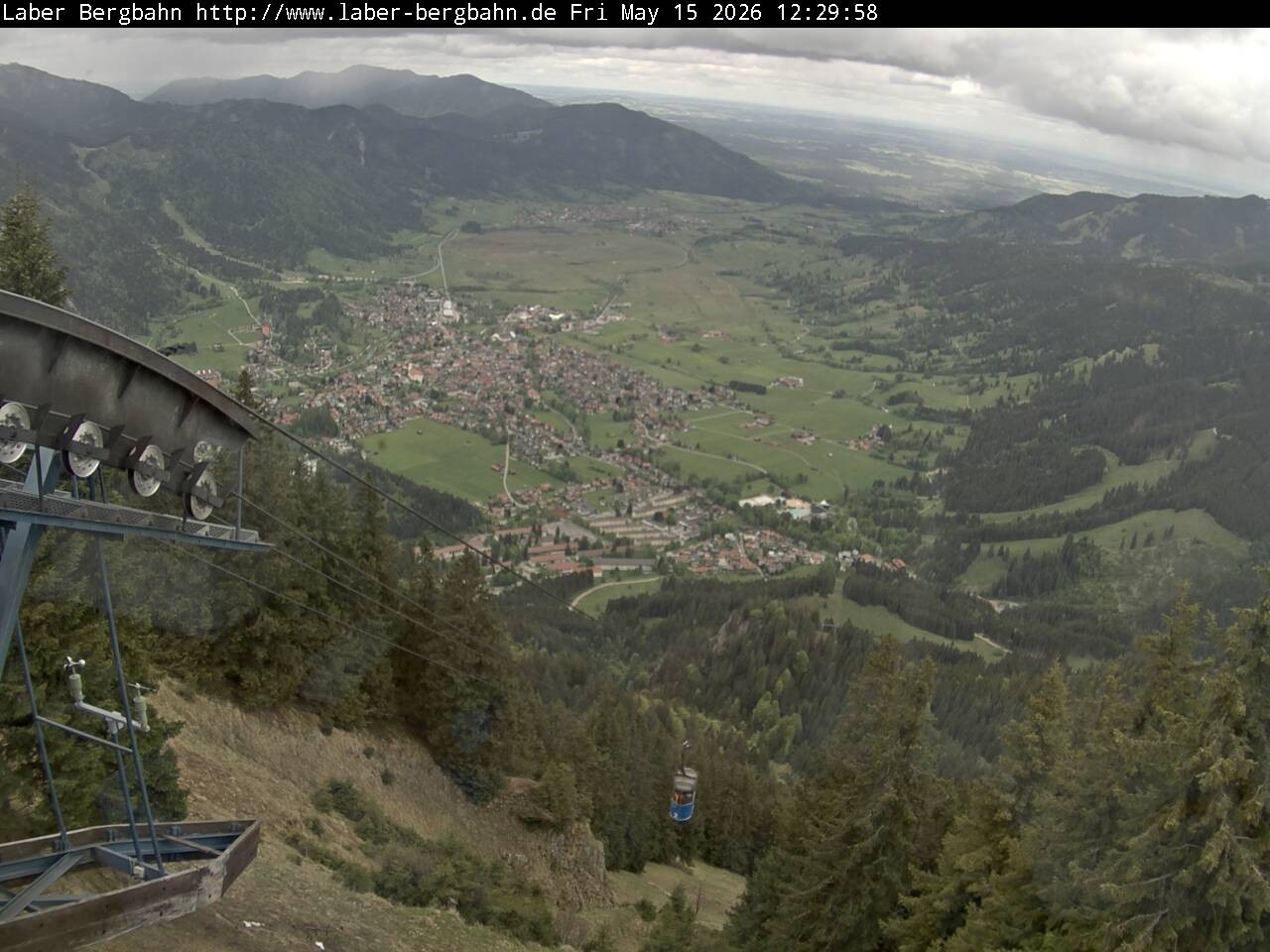 Archiv Foto Webcam Blick auf Oberammergau (Laber Bahn Bergstation)