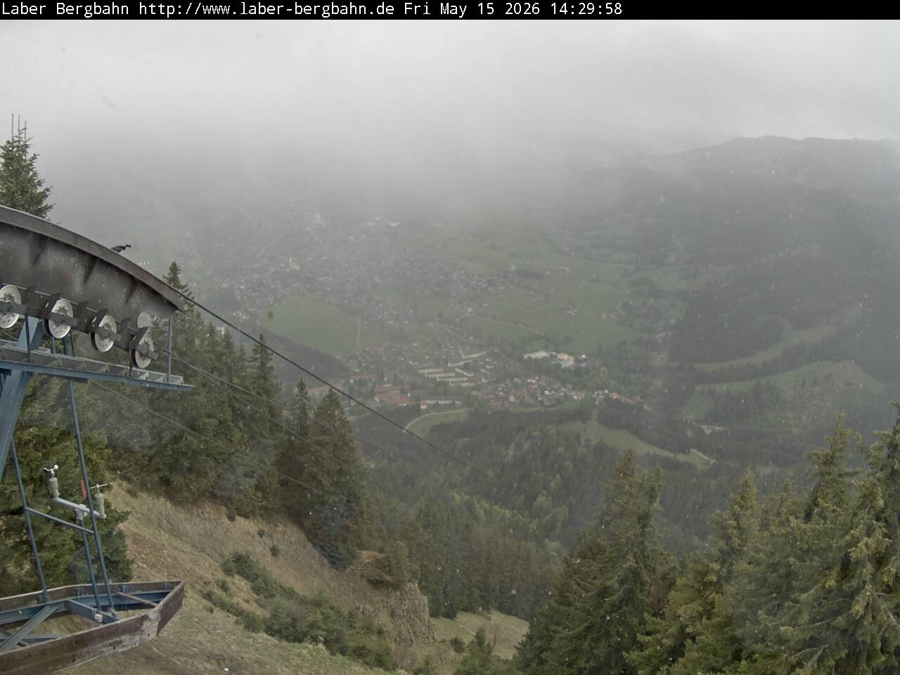 Archiv Foto Webcam Blick auf Oberammergau (Laber Bahn Bergstation)