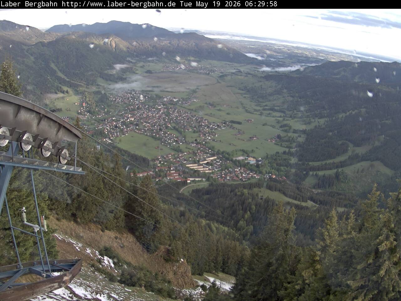 Archiv Foto Webcam Blick auf Oberammergau (Laber Bahn Bergstation)