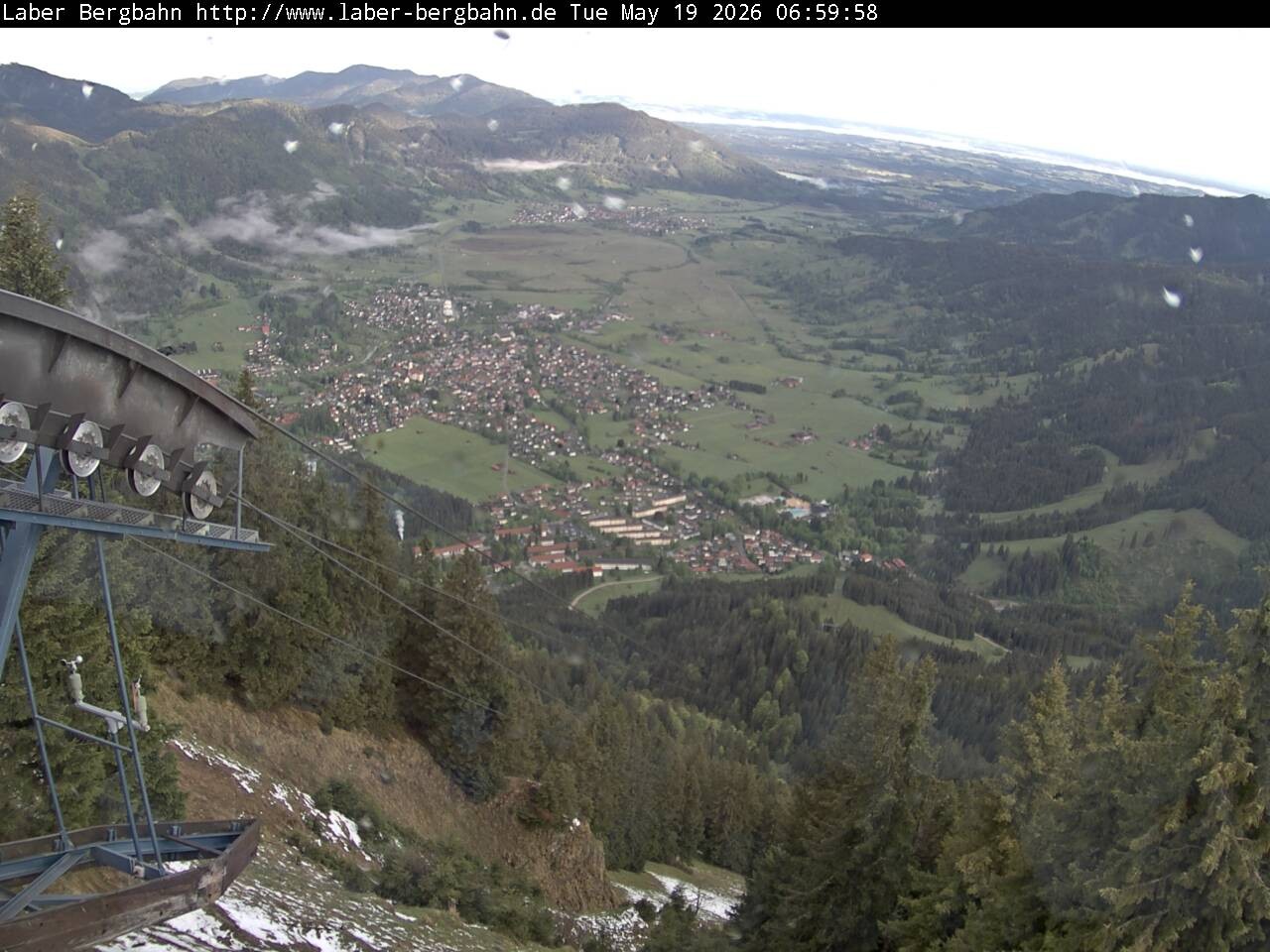 Archiv Foto Webcam Blick auf Oberammergau (Laber Bahn Bergstation)