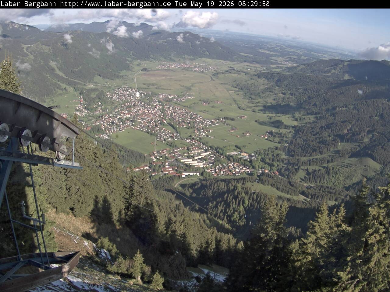 Archiv Foto Webcam Blick auf Oberammergau (Laber Bahn Bergstation)