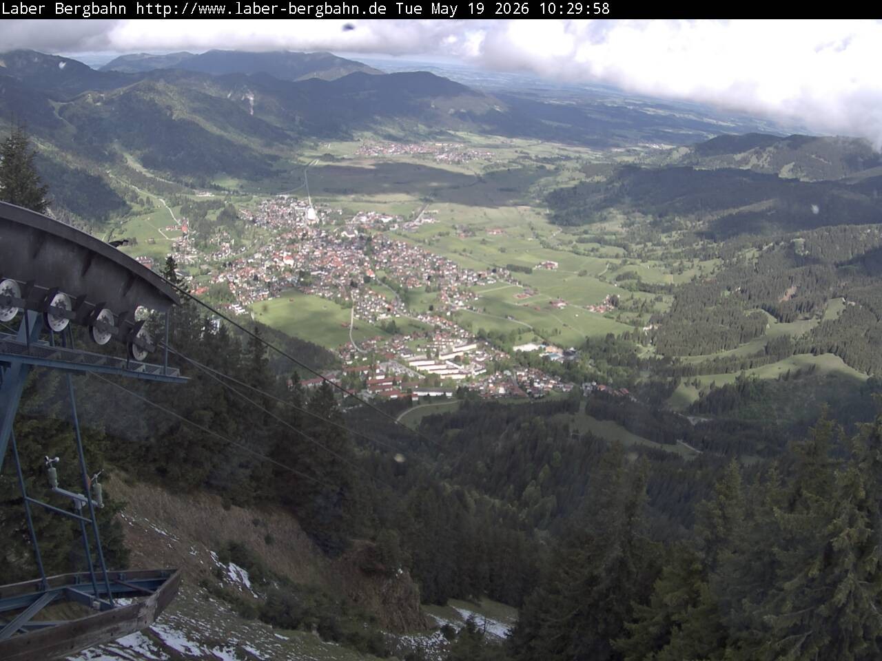 Archiv Foto Webcam Blick auf Oberammergau (Laber Bahn Bergstation)