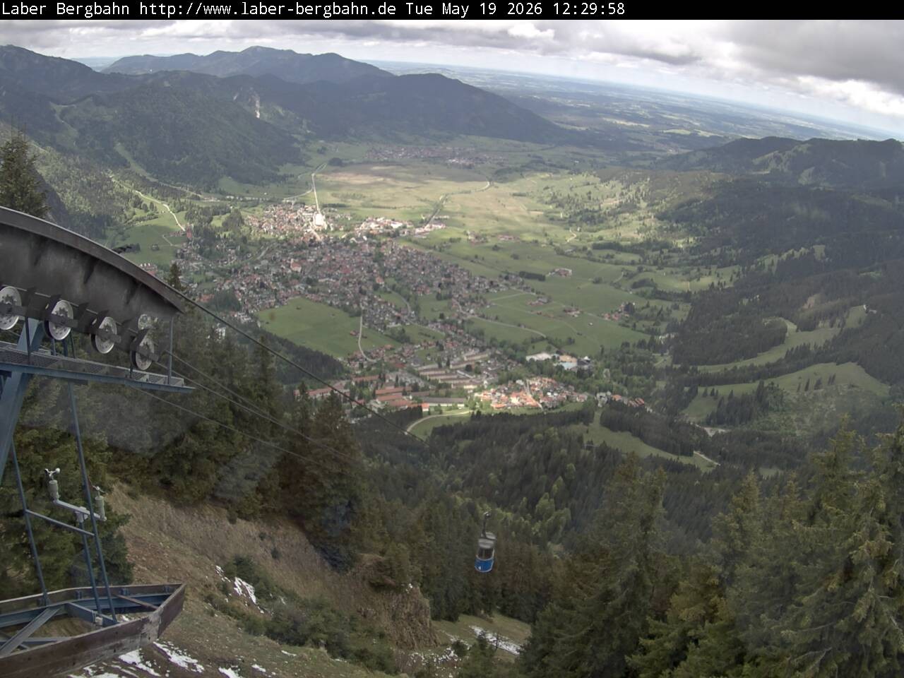 Archiv Foto Webcam Blick auf Oberammergau (Laber Bahn Bergstation)