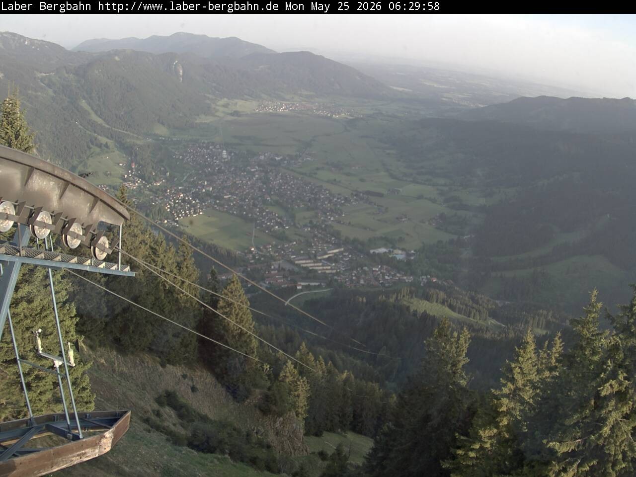 Archiv Foto Webcam Blick auf Oberammergau (Laber Bahn Bergstation)