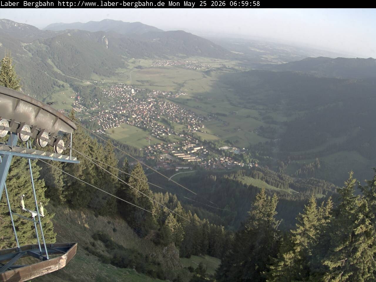Archiv Foto Webcam Blick auf Oberammergau (Laber Bahn Bergstation)
