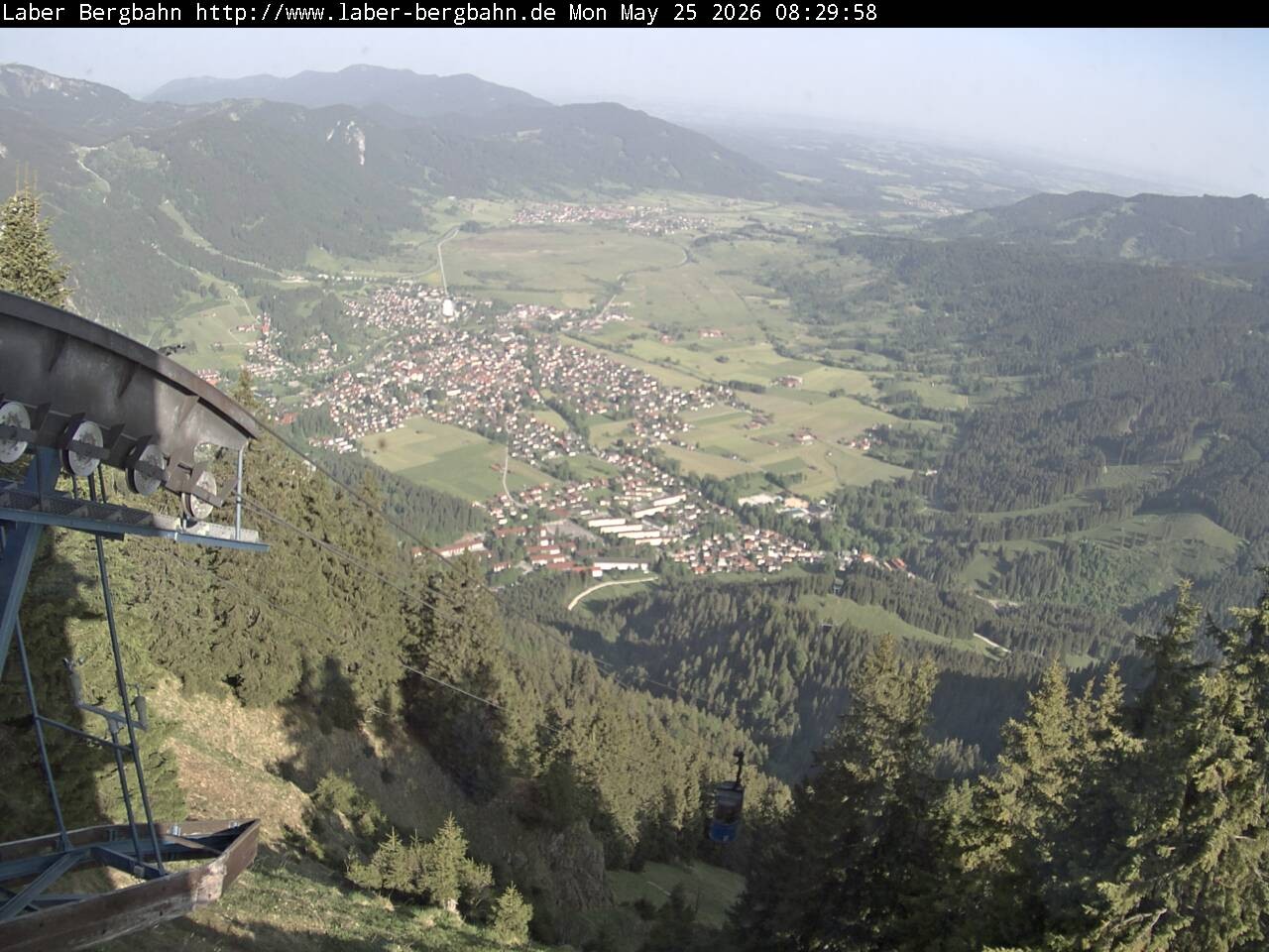 Archiv Foto Webcam Blick auf Oberammergau (Laber Bahn Bergstation)