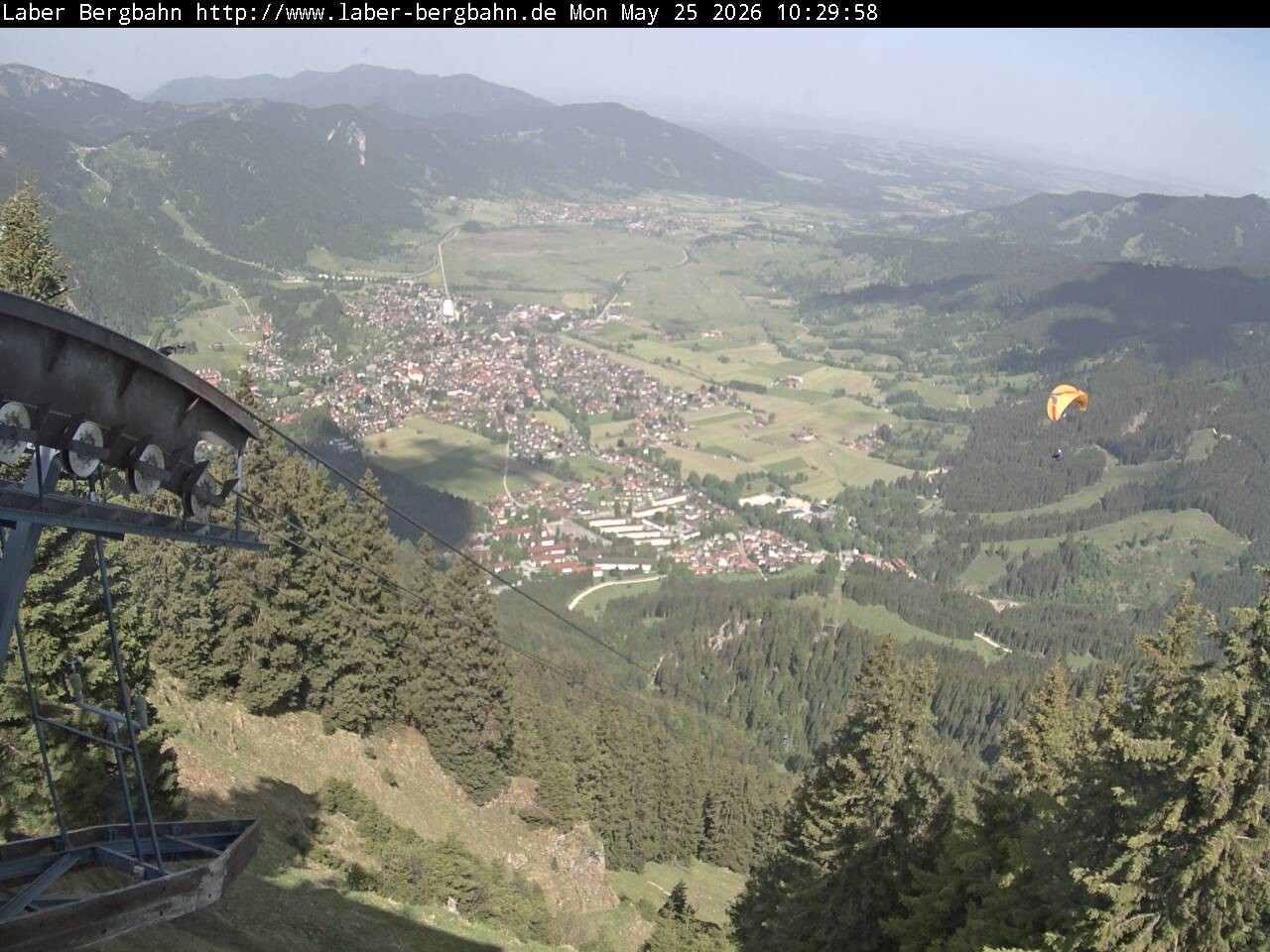 Archiv Foto Webcam Blick auf Oberammergau (Laber Bahn Bergstation)