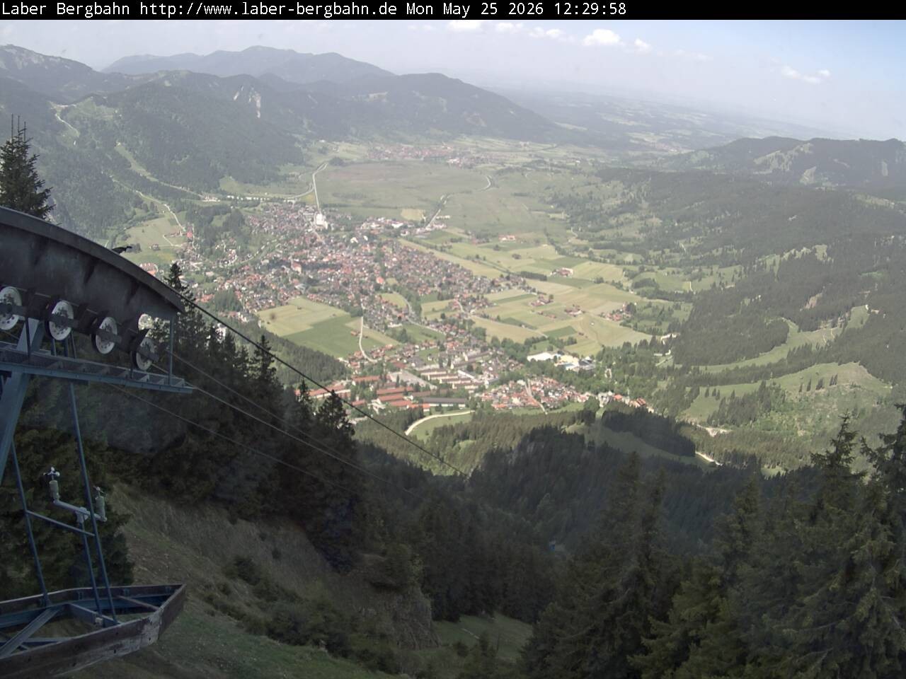 Archiv Foto Webcam Blick auf Oberammergau (Laber Bahn Bergstation)