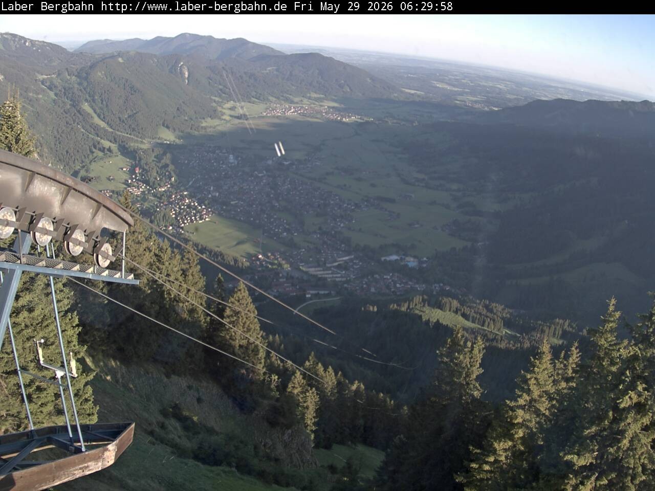 Archiv Foto Webcam Blick auf Oberammergau (Laber Bahn Bergstation)