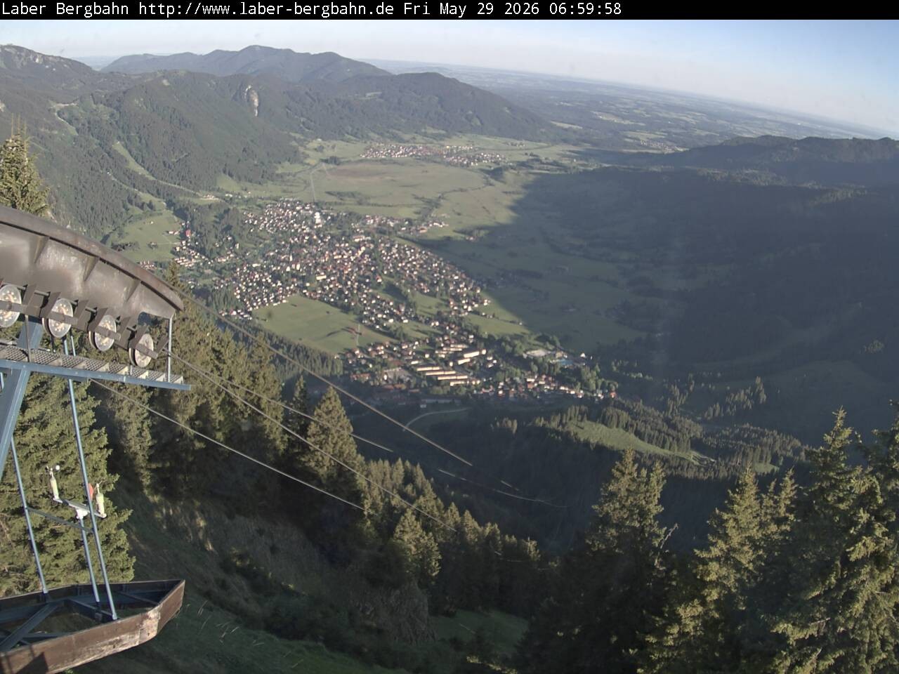Archiv Foto Webcam Blick auf Oberammergau (Laber Bahn Bergstation)