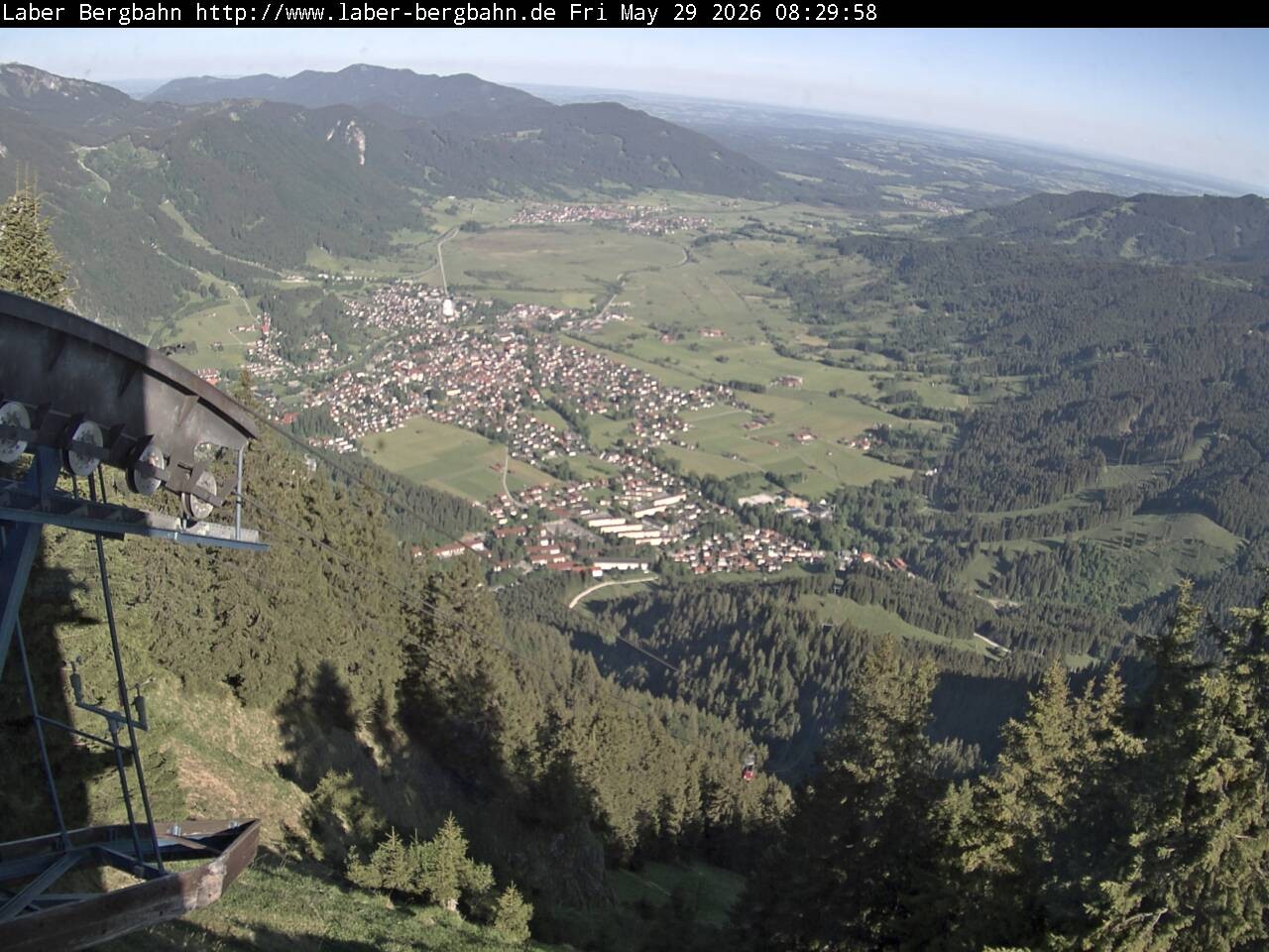 Archiv Foto Webcam Blick auf Oberammergau (Laber Bahn Bergstation)