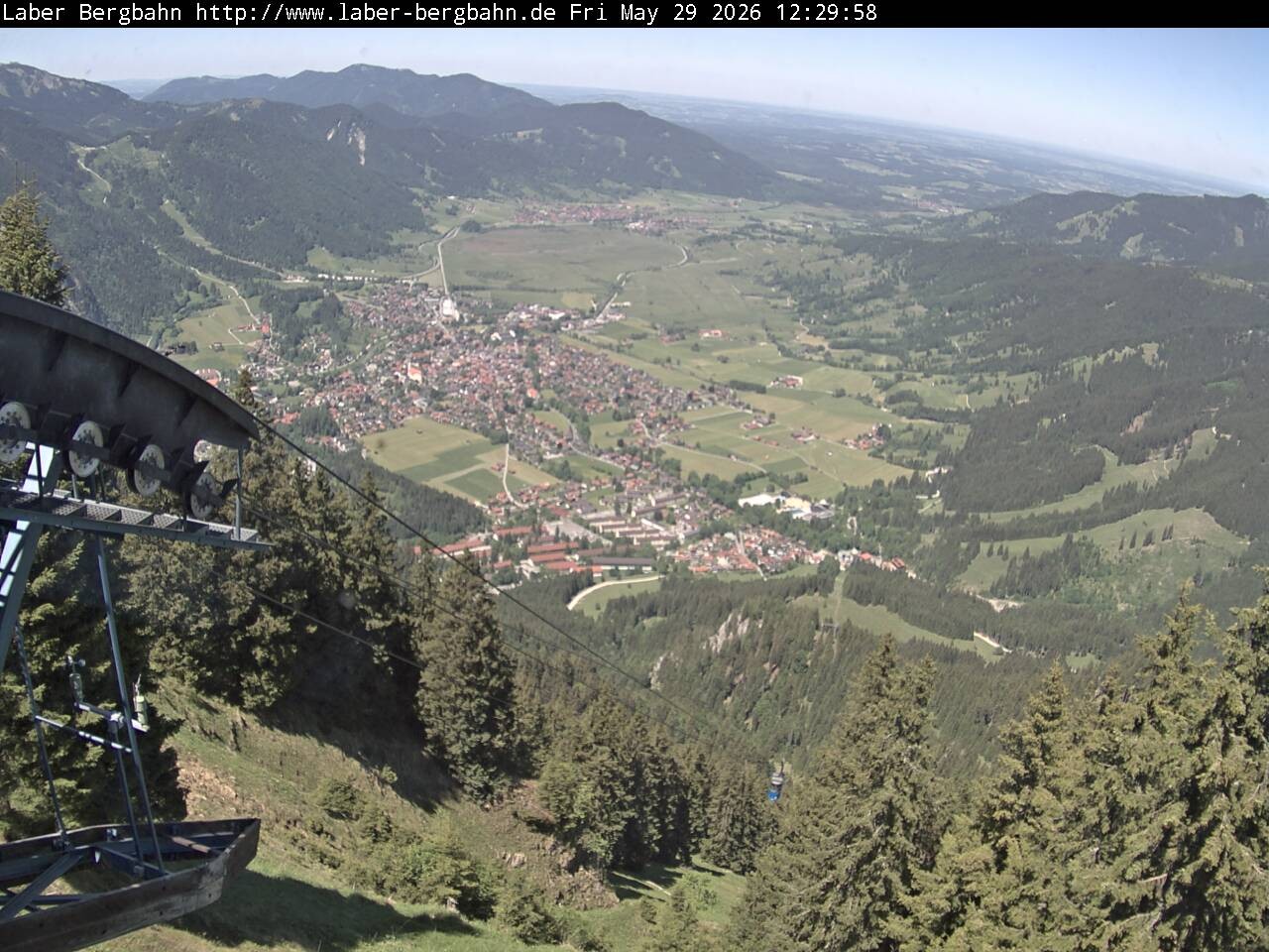 Archiv Foto Webcam Blick auf Oberammergau (Laber Bahn Bergstation)