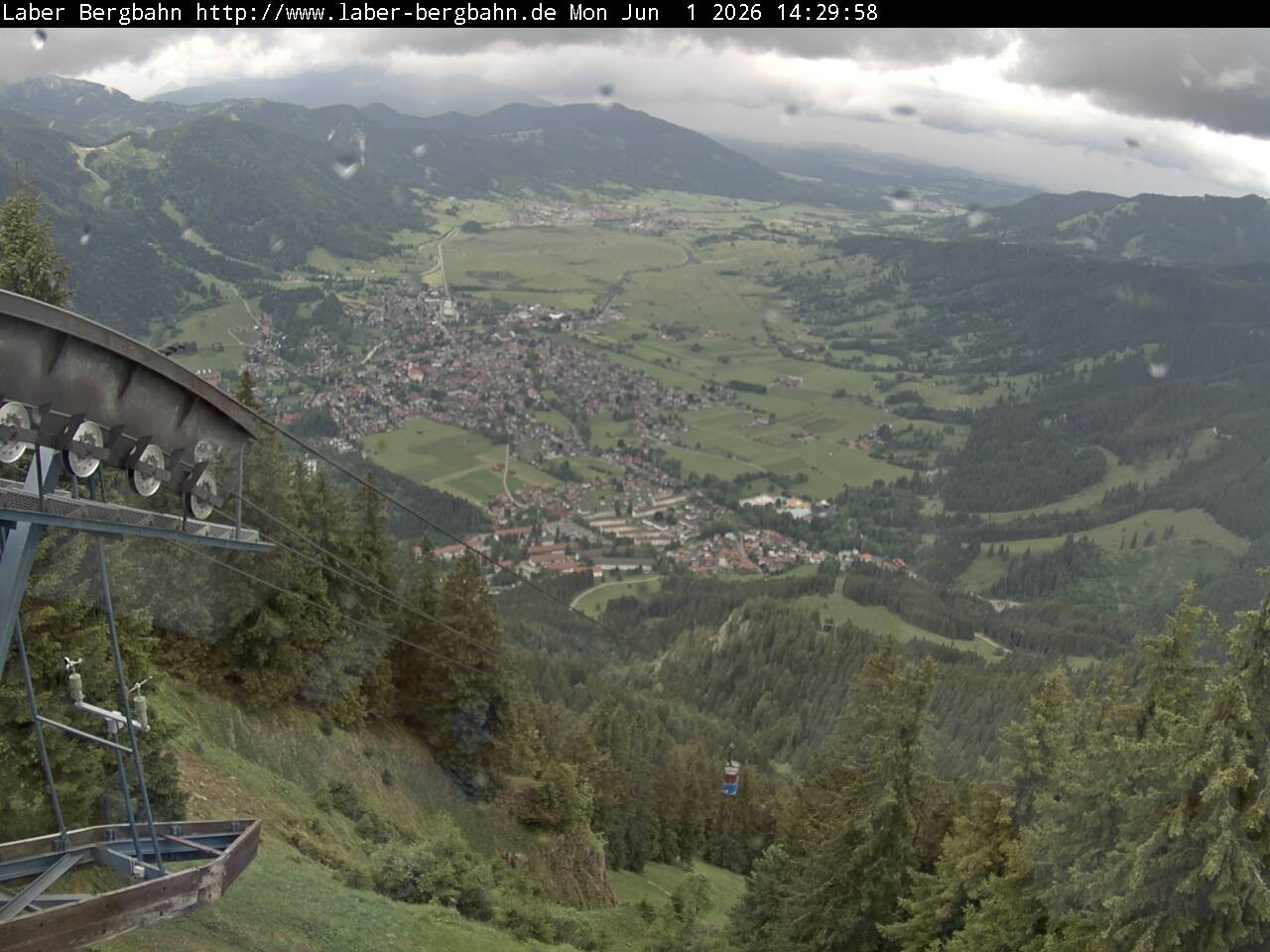 Archiv Foto Webcam Blick auf Oberammergau (Laber Bahn Bergstation)