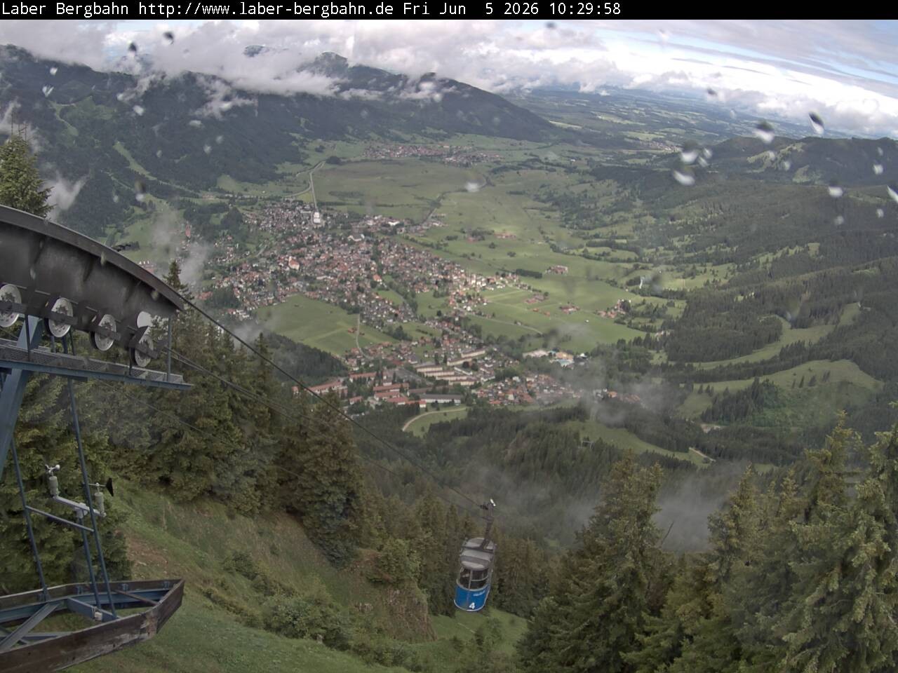 Archiv Foto Webcam Blick auf Oberammergau (Laber Bahn Bergstation)
