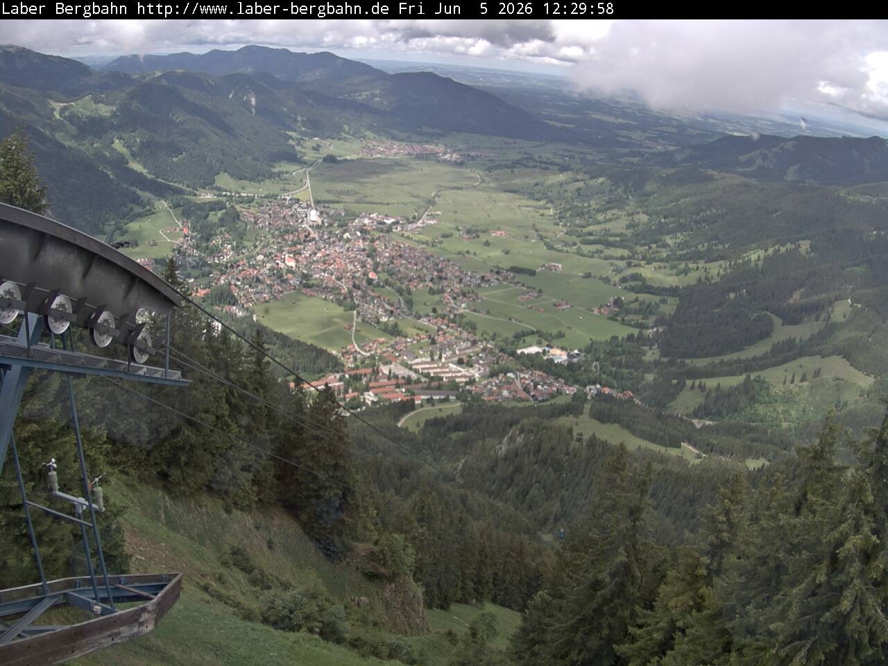 Archiv Foto Webcam Blick auf Oberammergau (Laber Bahn Bergstation)