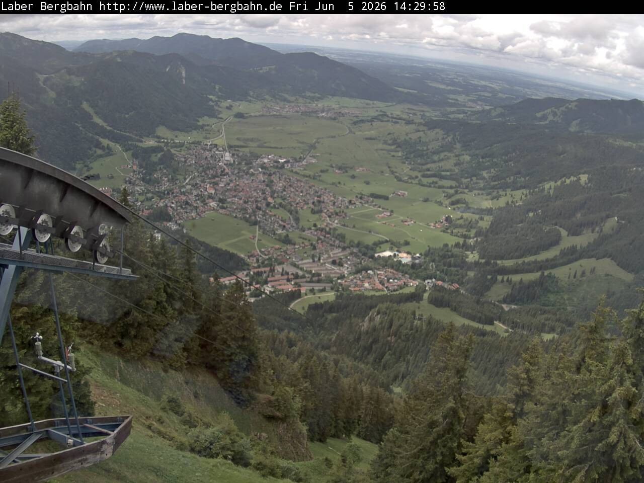 Archiv Foto Webcam Blick auf Oberammergau (Laber Bahn Bergstation)