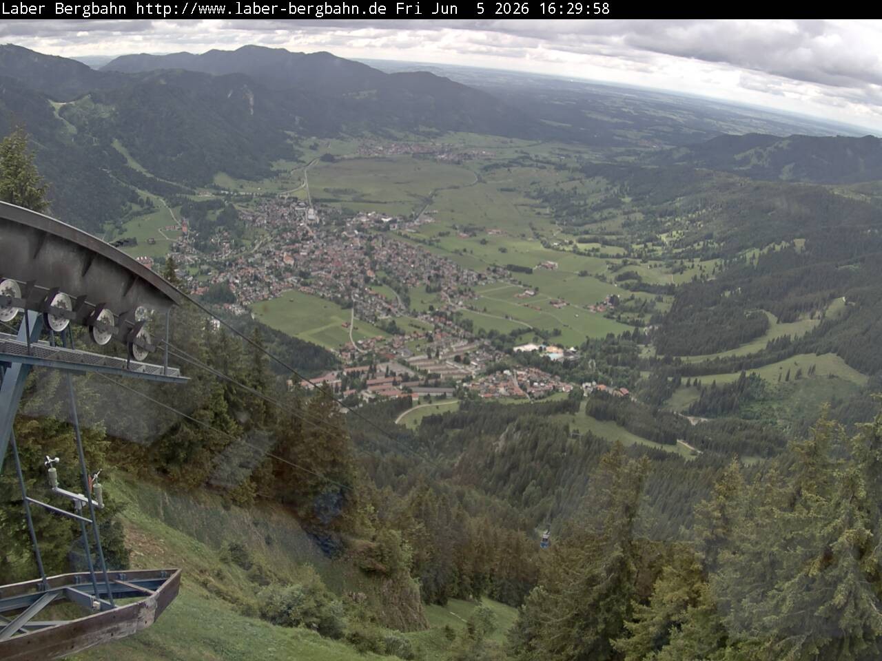 Archiv Foto Webcam Blick auf Oberammergau (Laber Bahn Bergstation)