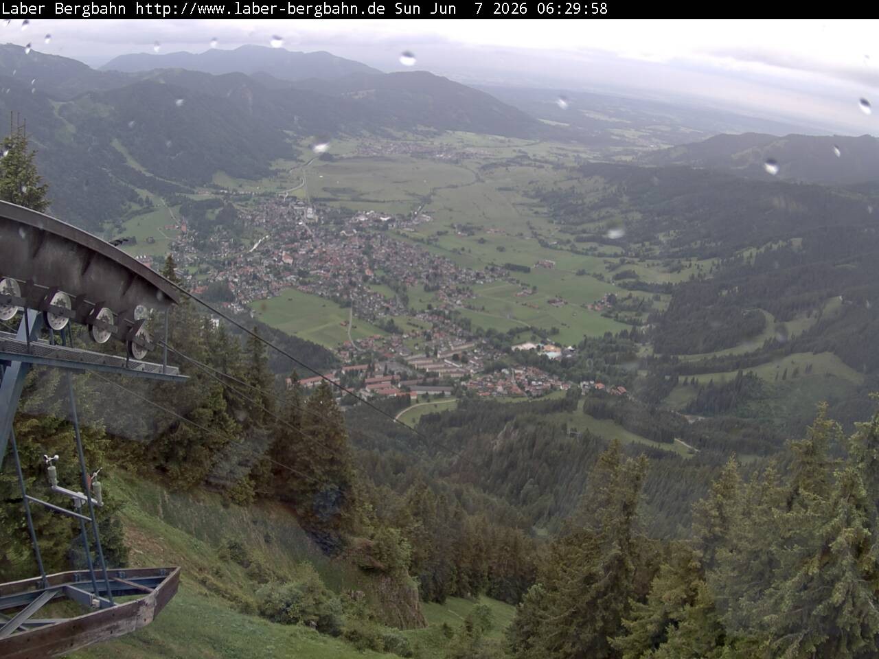 Archiv Foto Webcam Blick auf Oberammergau (Laber Bahn Bergstation)