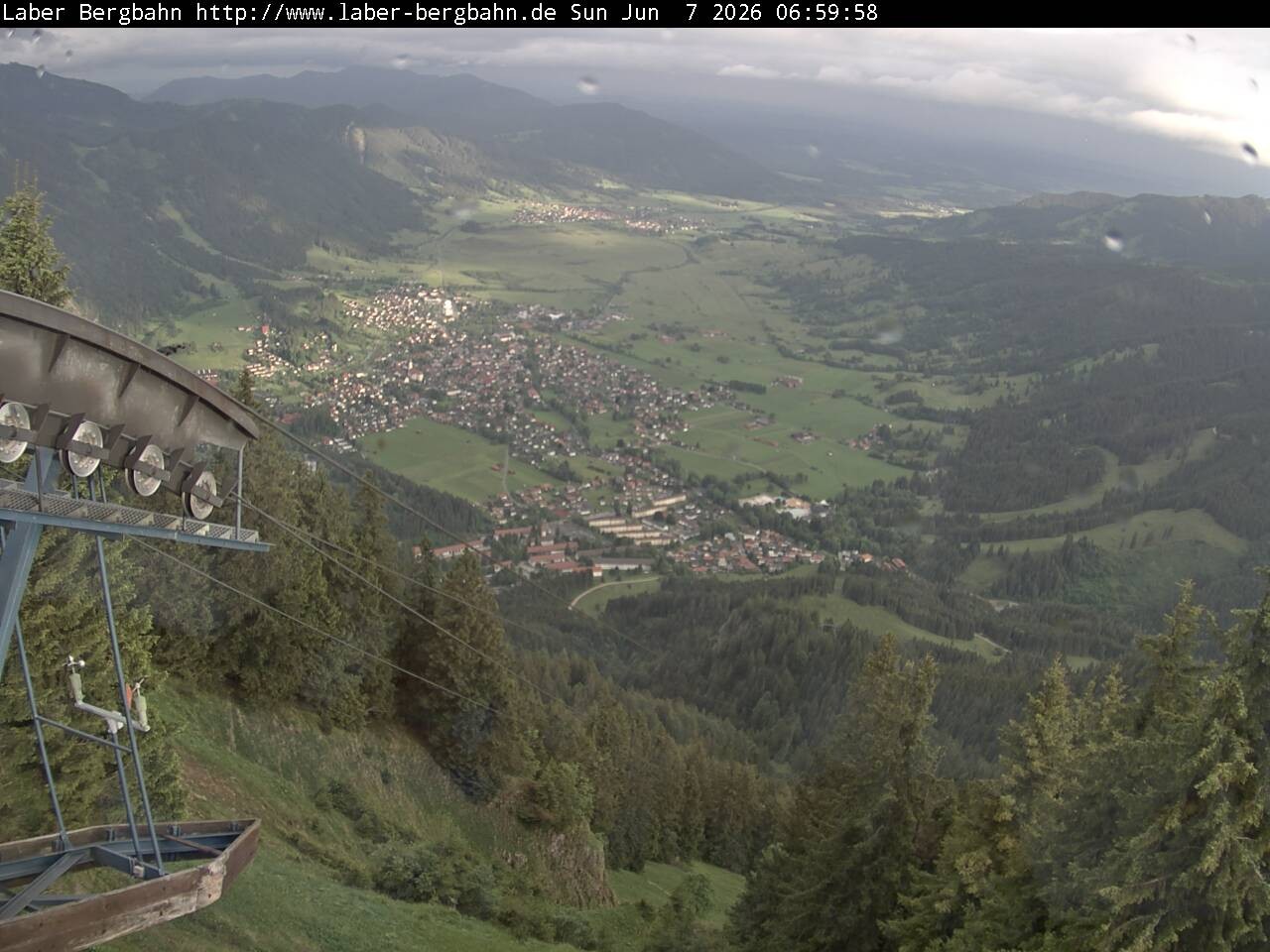 Archiv Foto Webcam Blick auf Oberammergau (Laber Bahn Bergstation)