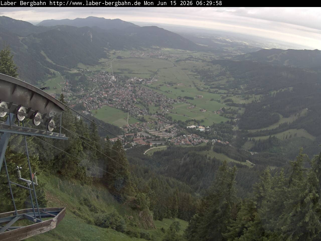 Archiv Foto Webcam Blick auf Oberammergau (Laber Bahn Bergstation)
