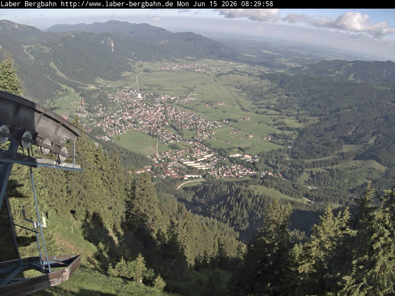 Archiv Foto Webcam Blick auf Oberammergau (Laber Bahn Bergstation)