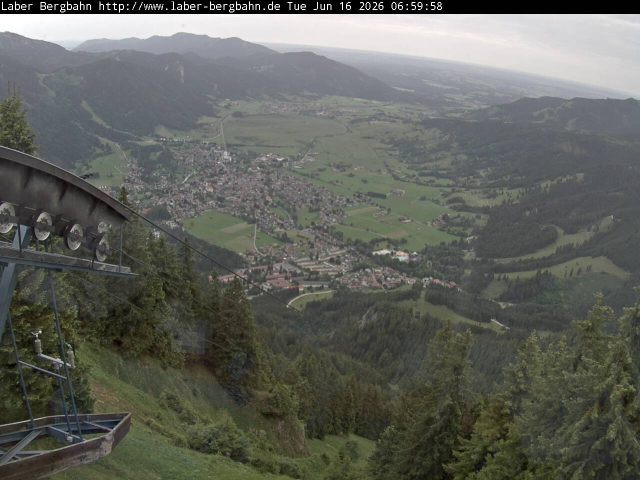 Archiv Foto Webcam Blick auf Oberammergau (Laber Bahn Bergstation)