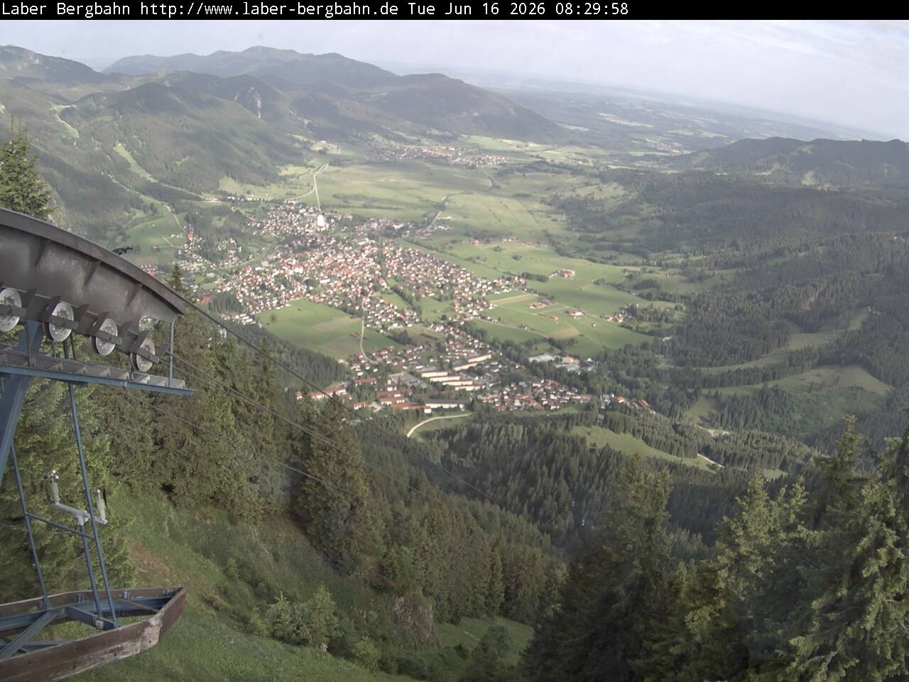 Archiv Foto Webcam Blick auf Oberammergau (Laber Bahn Bergstation)