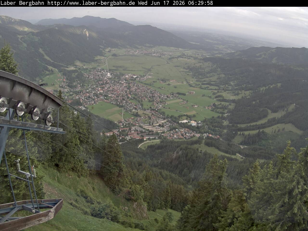 Archiv Foto Webcam Blick auf Oberammergau (Laber Bahn Bergstation)
