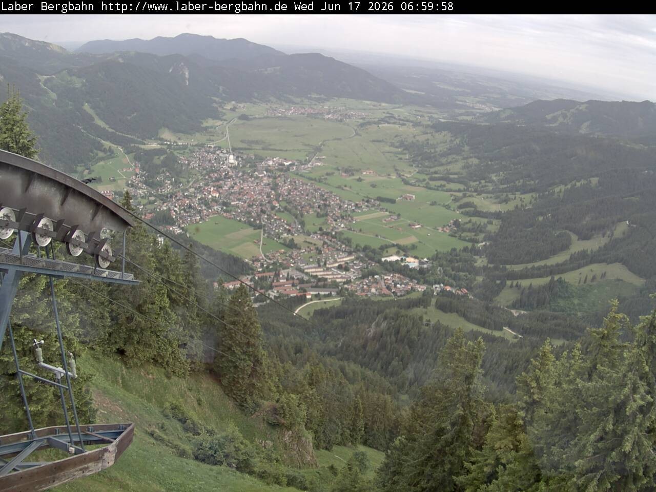 Archiv Foto Webcam Blick auf Oberammergau (Laber Bahn Bergstation)