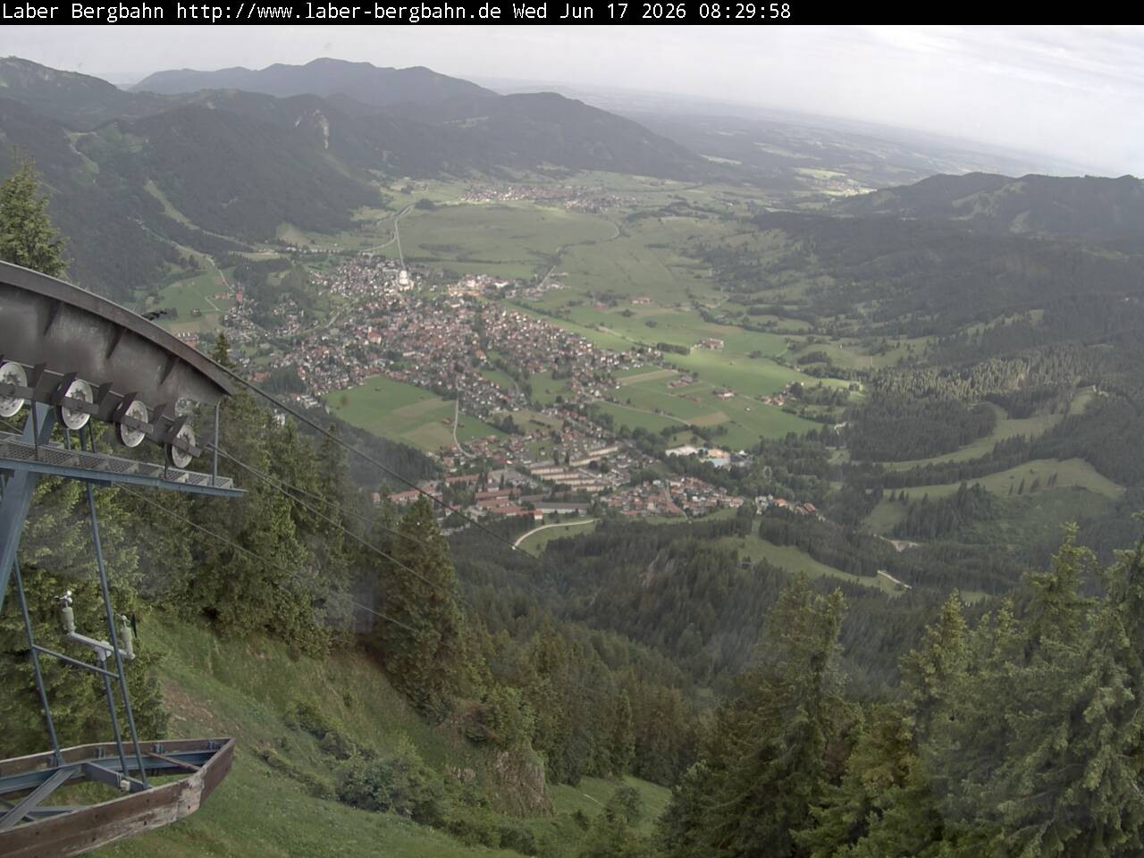 Archiv Foto Webcam Blick auf Oberammergau (Laber Bahn Bergstation)