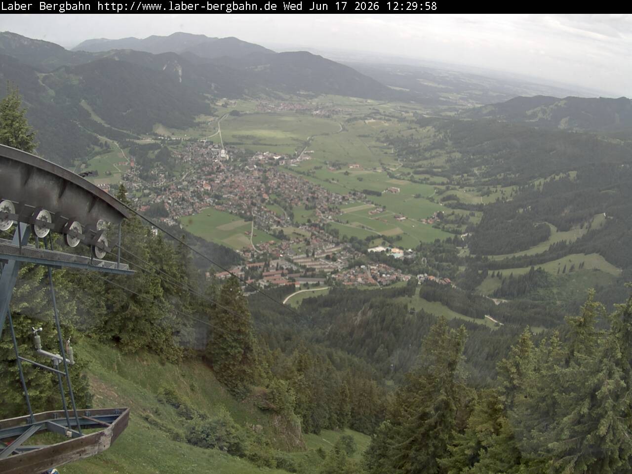 Archiv Foto Webcam Blick auf Oberammergau (Laber Bahn Bergstation)