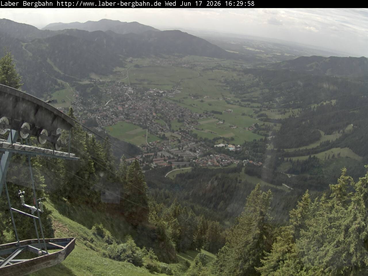 Archiv Foto Webcam Blick auf Oberammergau (Laber Bahn Bergstation)