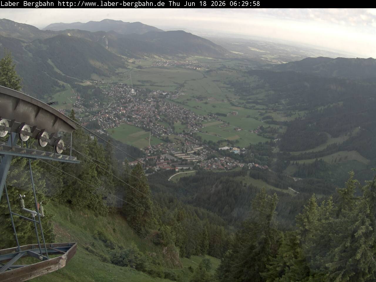 Archiv Foto Webcam Blick auf Oberammergau (Laber Bahn Bergstation)