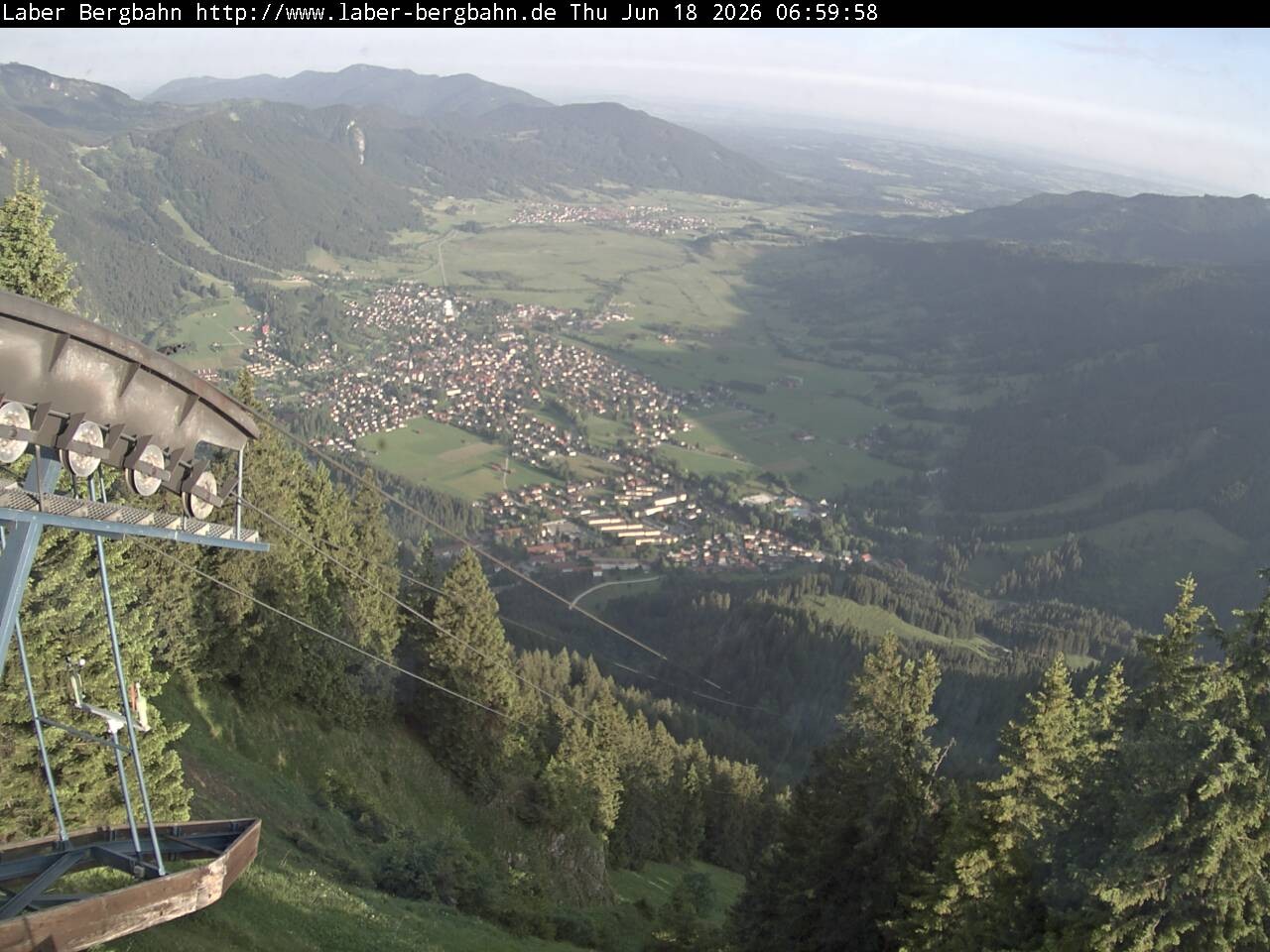 Archiv Foto Webcam Blick auf Oberammergau (Laber Bahn Bergstation)